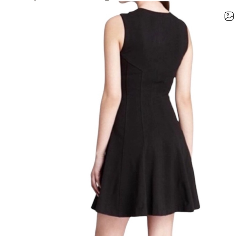 Theory Black Bonbi Zipper Front Fit and Flare Mini Dress - Picture 3 of 12